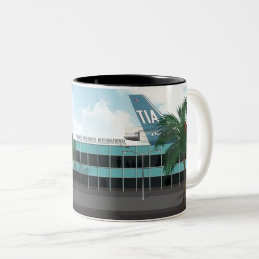 Retro Trident Jet Age Silohuette Mug (Devant droit)