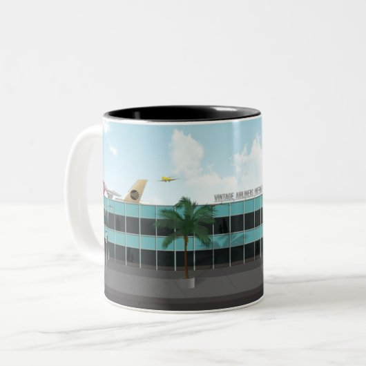 Retro Trident Jet Age Silohuette Mug (Devant gauche)