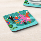 Retro Trimming kerstboomkurk Onderzetters (Linkerzijde)