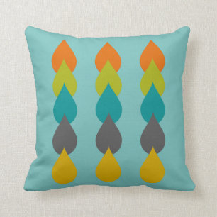 Retro Triple Strand Raindrops op Blue Kussen