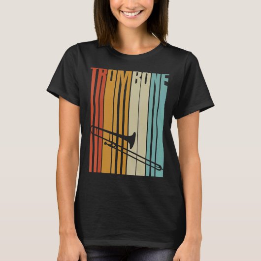Retro Trombone Cool Brass Instruments T-shirt (Voorkant)