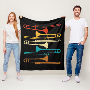 Retro Trombone - Jazz Fleece Deken