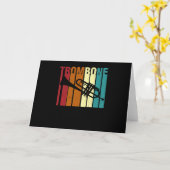 Retro  trombone Marching Band Trombone Kaart (Gele Bloem)