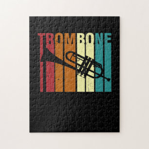 Retro trombone Marching Band Trombone Legpuzzel