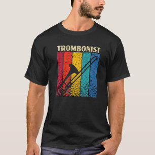 Retro Trombonist Musical Instrument Musician Tromb T-shirt