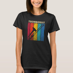 Retro Trombonist Musical Instrument Musician Tromb T-shirt