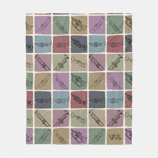 Retro trompet liefhebber deken trompet gooien (Voorkant)