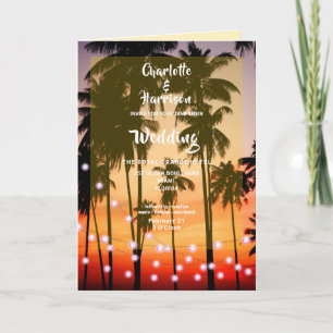 Retro Tropical Beach Palm Trees Photo Wedding