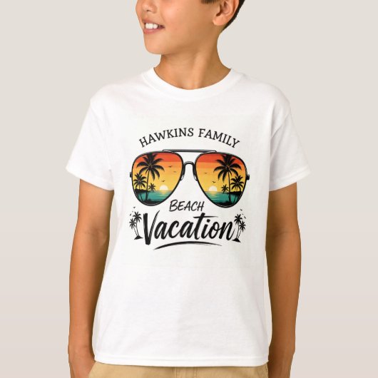 Retro Tropical Beach Vacation Graphic T-Shirt (Devant)