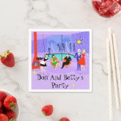 Retro Tropical Cocktail Party Disposable Napkins Servetten (Insitu)