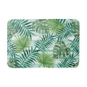 Retro Tropical Green Palm Leaves Pattern Badmat (Voorkant)
