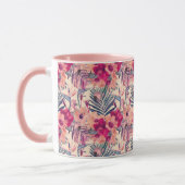 Retro Tropical Hibiscus Wren Pattern Mok (Links)