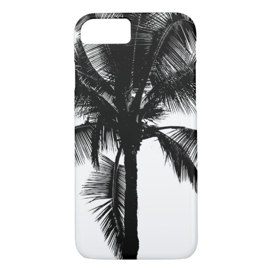 Retro Tropical Island Palm Tree Black en White Case-Mate iPhone Case (Achterkant)