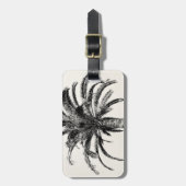 Retro Tropical Island Palm Tree (zwart-wit) Bagagelabel (Voorkant verticaal)