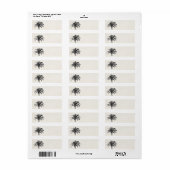 Retro Tropical Island Palm Tree (zwart-wit) Etiket (Full Sheet)