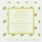 Retro Tropical Leaves Kaars Ingrediënt Terug Label (Voorkant)