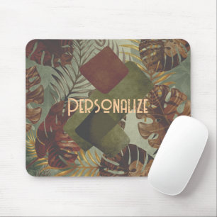 Retro tropical monstera palm leaf 70's zomer muismat