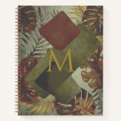 Retro tropical monstera palm leaf 70's zomer notitieboek (Voorkant)