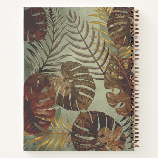 Retro tropical monstera palm leaf 70's zomer notitieboek (Achterkant)