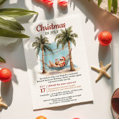 Retro Tropical Santa Hammock Kerstmis in juli Kaart