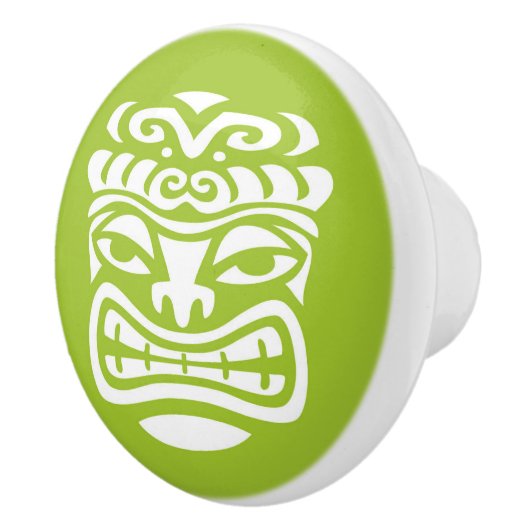 Retro Tropical Tiki Beach Keramische Knop (Rechts)