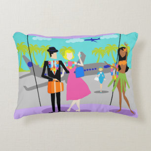 Retro Tropical Vacation Accent Pillow Accent Kussen