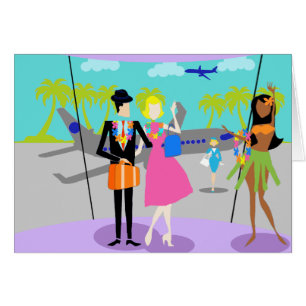 Retro Tropical Vacation Briefkaart