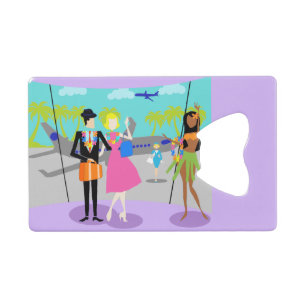 Retro Tropical Vacation Credit Card Bottle Open Kredietkaart Flessenopener