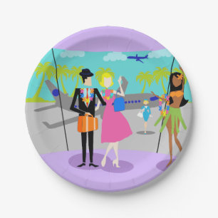 Retro Tropical Vacation Paper Bord