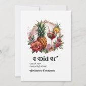 Retro  Tropisch Afstuderen Foto Aankondiging (Voorkant)