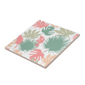 Retro, tropisch, bladeren tegeltje (Zijkant)