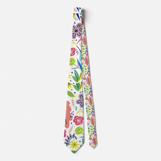 Retro Tropisch Paradijs Hawaiiaans patroon Stropdas (Voorkant)