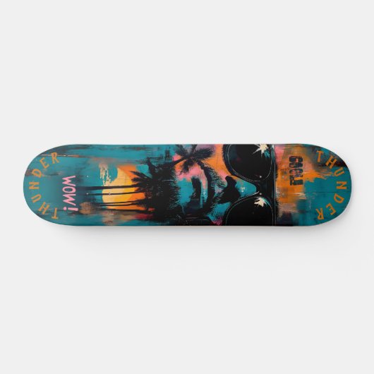 Retro Tropisch Portret met Pop Art Vibes - Cool Skateboard (Horizontaal)