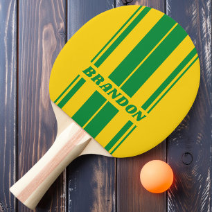 Retro Tropische Banaan Dubbel Board Strepen met Na Tafeltennisbatje