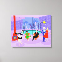 Retro Tropische Cocktail Party Canvas Print