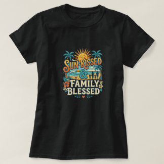 Retro Tropische Gezinsvakantie & Strand Reünie T-shirt