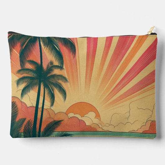 Retro/ tropische/Hawaïaanse zonsondergang Etui (Achterkant)