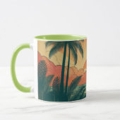 Retro/ tropische/Hawaïaanse zonsondergang Mok (Links)