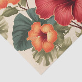 Retro tropische hibiscusbloemen tissuepapier (Detail)