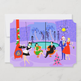 Retro Tropische kerstfeestdagen Kaart