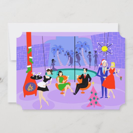 Retro Tropische kerstfeestdagen Kaart (Voorkant)