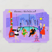 Retro Tropische kerstfeestdagen Kaart (Voorkant / Achterkant)