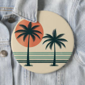 Retro/ tropische palmboom ronde button 6,0 cm (In situ)