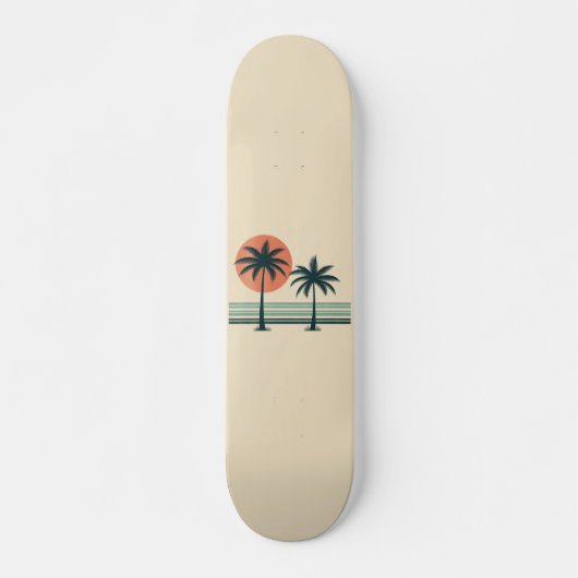 Retro/ tropische palmboom skateboard (Voorkant)
