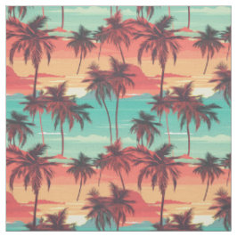 Retro Tropische Palmboom Stof