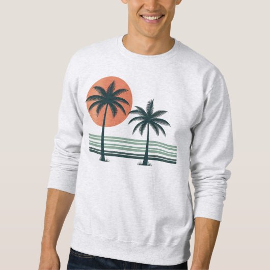 Retro/ tropische palmboom trui (Voorkant)