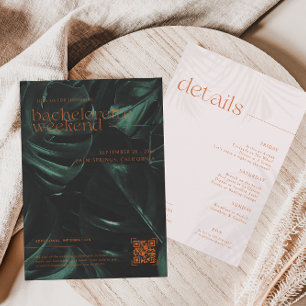 Retro Tropische palmen Bachelorette Weekend Kaart