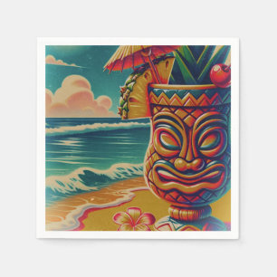 Retro Tropische Tiki Paraplu Drink Luau Feestje Servet