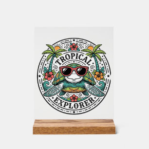 Retro Tropische Zeeschildpad Zonnebril Grafische S Acryl Bord