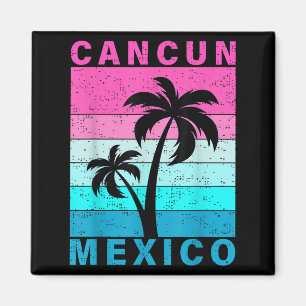 Retro Tropische Zonsondergang Cancun Beach Mexico Magneet